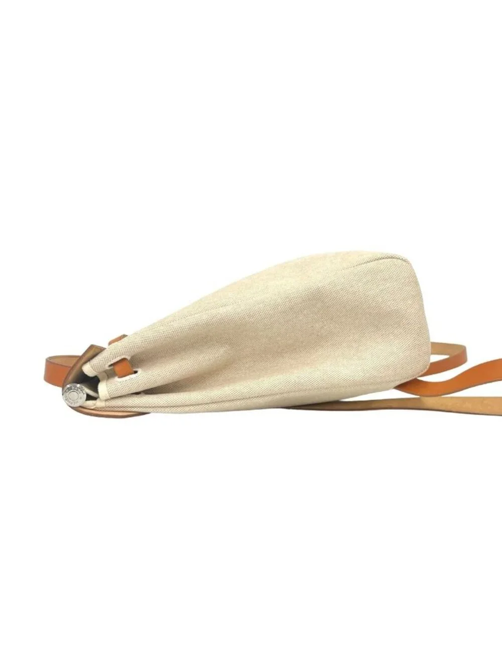 Hermes Herbag a Dos PM Toile H Leather Backpack Gold Ivory
